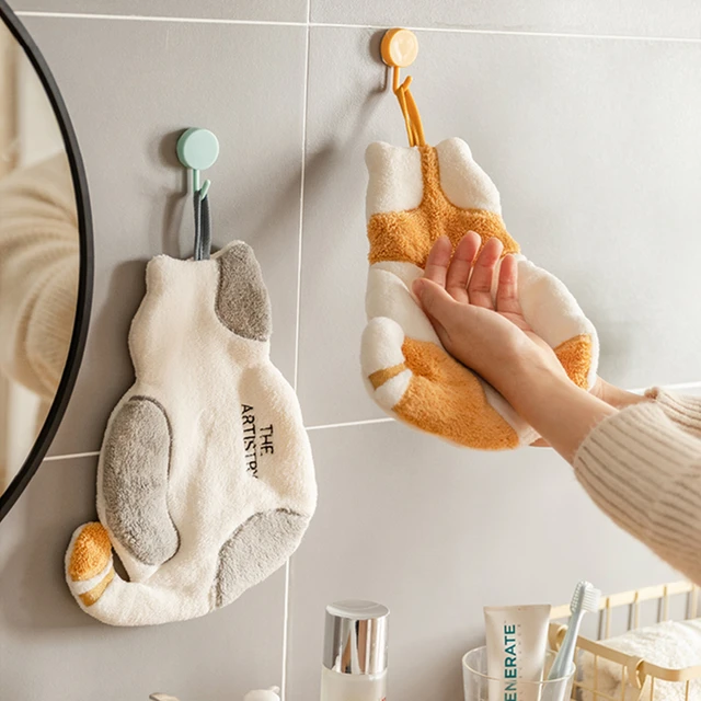 Cute Cartoon Hanging Hand Towels Soft Plush Absorbent Children's Kids Wipes  Towel Dry Handkerchief Kitchen Bathroom Wiper Cloths - AliExpress