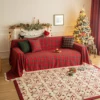 Christmas Plaid Couch Cover with Tassel Washable Sofa Covers Couch Furniture Protector Seat Slipcover Sofa Towel for Living Room 3
