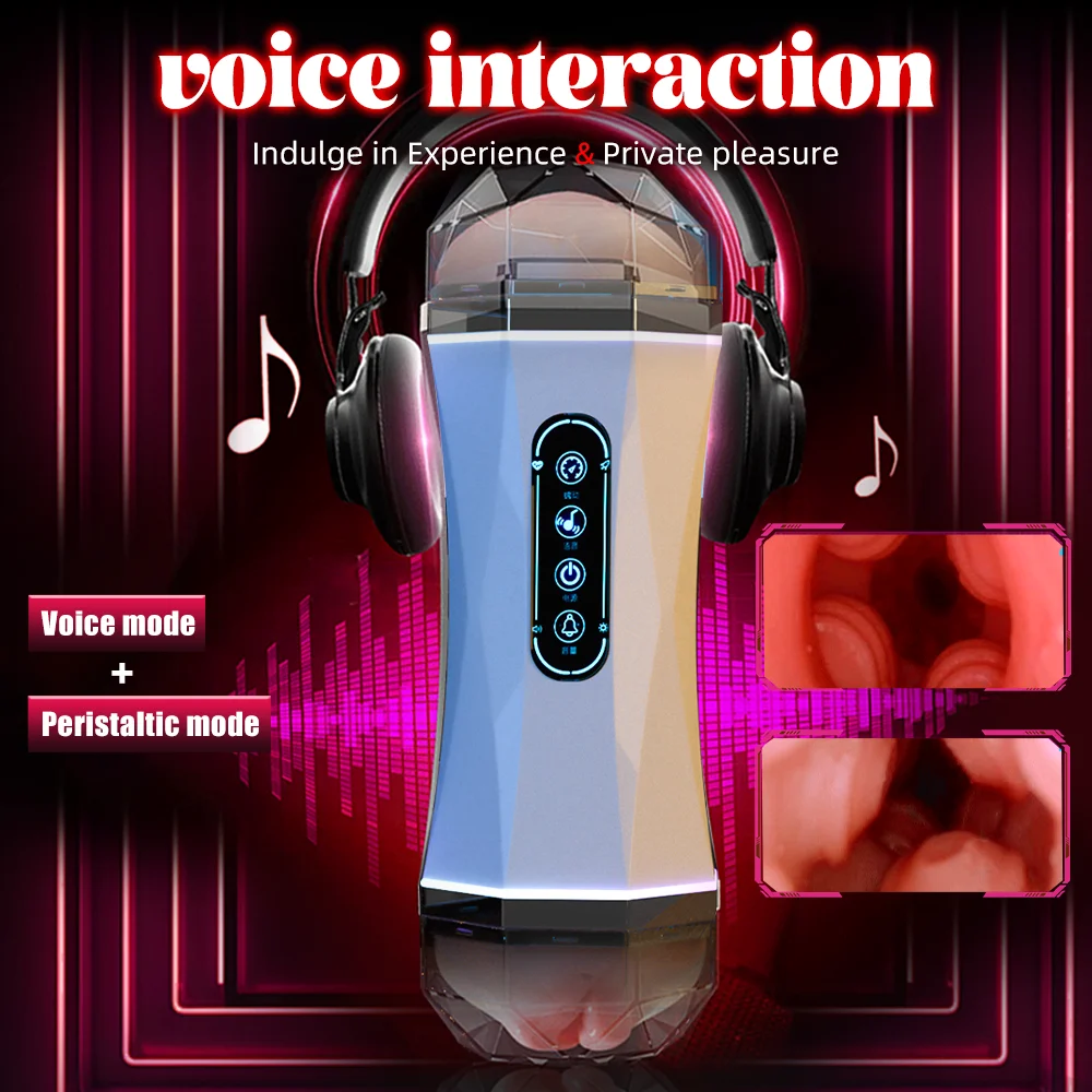 Double Head Masturbation Cup For Men With Suction And Voice_voghion.com