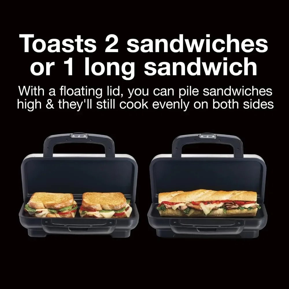 Sandwich Maker with Nonstick Ceramic Plates 4
