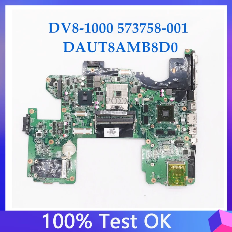 

573758-001 573758-601 For HP DV8 DV8-1000 Laptop Motherboard DAUT8AMB8D0 Mainboard WIth GT240M GPU PM55 100% Working