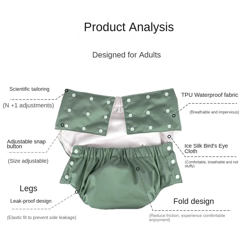 Washable Incontinence Underwear for Elderly, Adult Reusable Diaper Pants, Leak-Proof Briefs, Absorbent Protection for Seniors 5