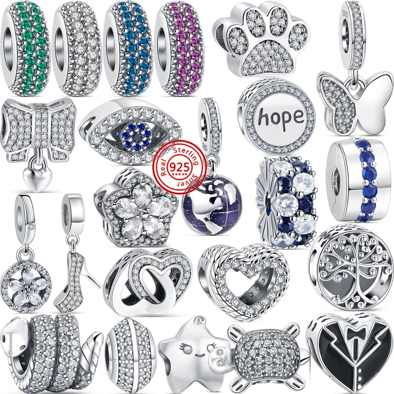 

Браслет с подвесками Pandora Женский, из серебра 100% пробы, с синей планетой, звездами, Луной