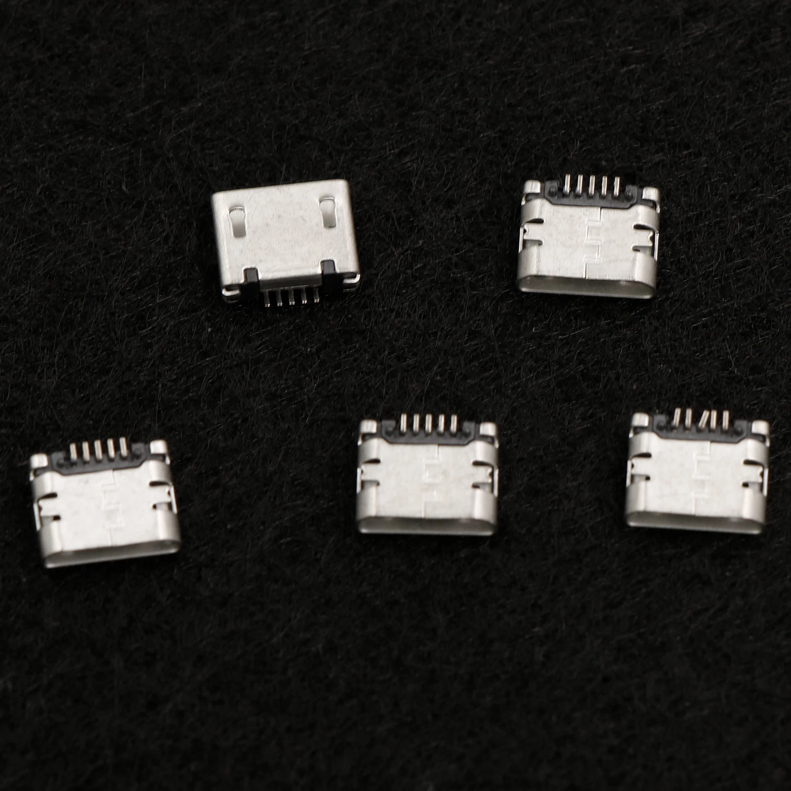 5 Pin SMT Socket Connector Micro USB Type B Female Placement 50/60Pcs 12 Models SMD DIP Socket Connector For PCB DIY Charging