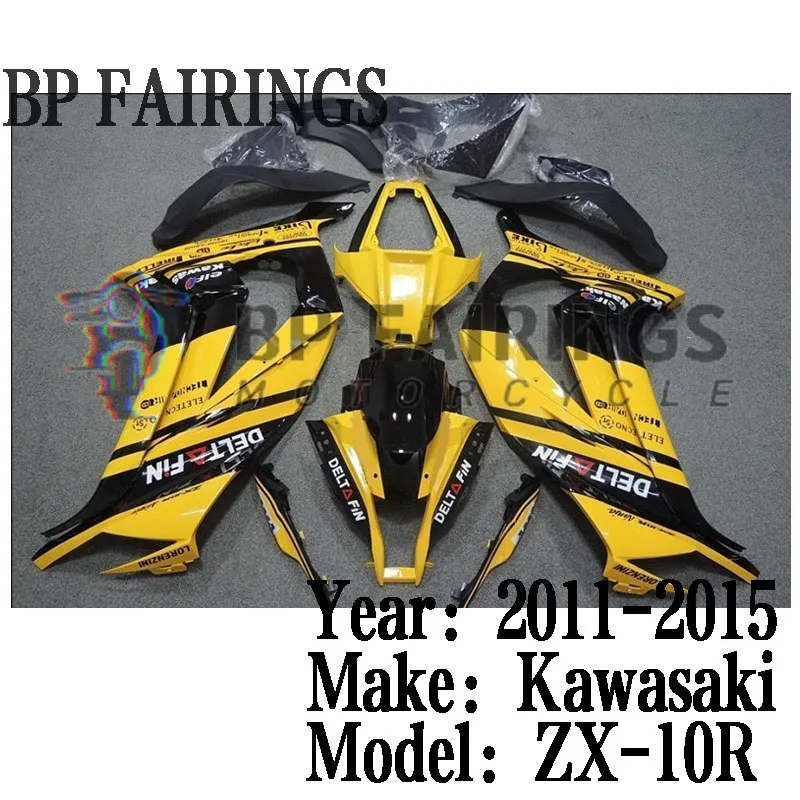 

Комплект обтекателей для KAWASAKI ZX-10R 2011-2015 ZX10R 2011 2012 2013 2014 2015 11 12 13 14 15, новый комплект кузова из АБС-пластика, желтый, черный