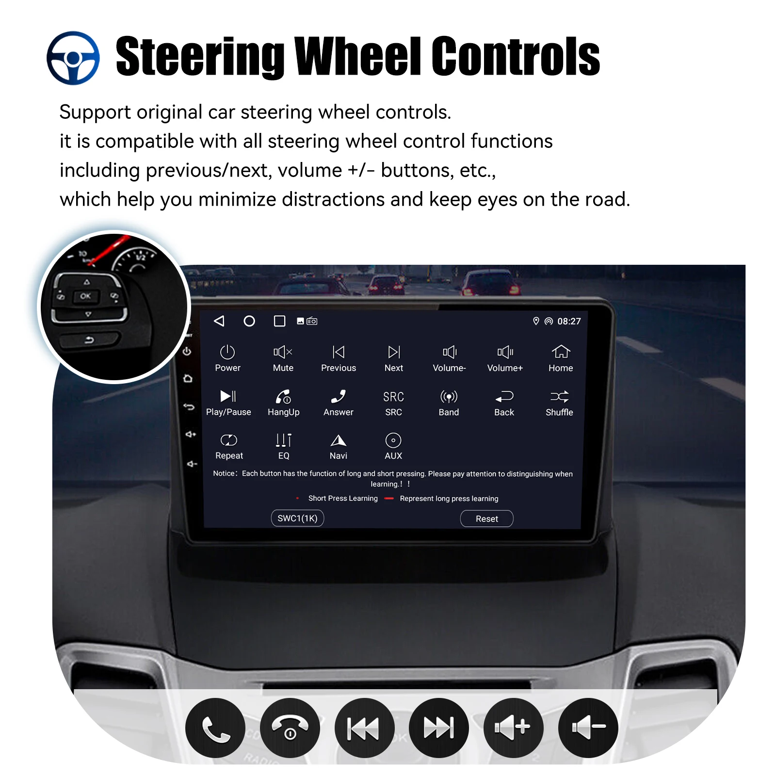 Essgoo 9'' 2+32G/4+64G Wireless Carplay Android Auto für Ford Fiesta MK6 09-17 Android 15 Autoradio GPS Navi FM RDS Wifi – Detail 19