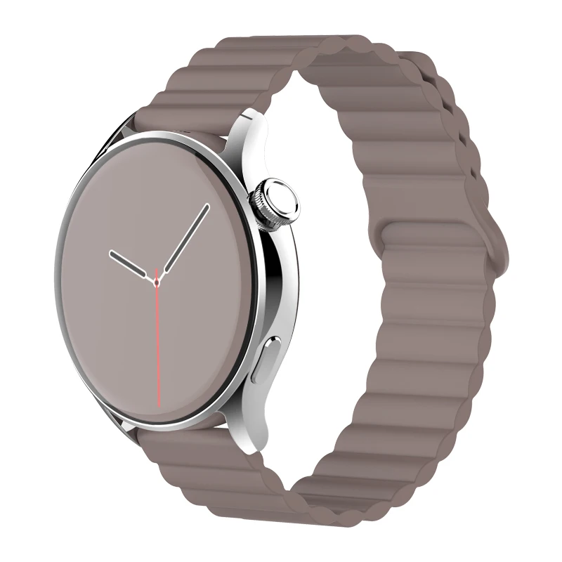 Magnetic Loop Silicone Link Bracelet, 20mm 22mm Strap