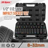 Hi-Spec 35PCS 1/2" Impact Short &Long Socket Set 8-32mm For 1/2 Air Cannon Wrench Pneumatic Long Socket Nut Driver Bit Set 1