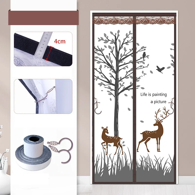 EVA Air Conditioning Partition Curtain without Punching, Self Adhesive, Magnetic Suction, Mosquito Proof Door Curtain, Home, 1Pc