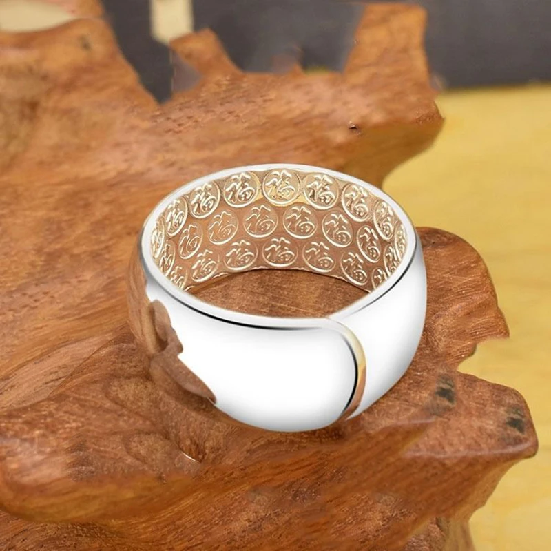 925 Silver opening adjustable ring