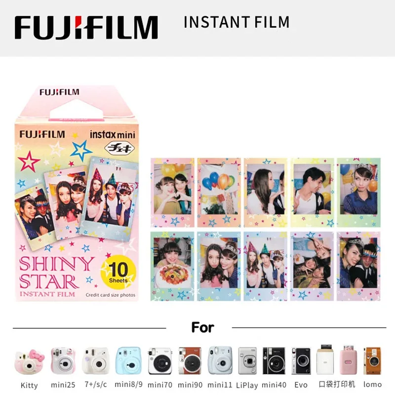 10 Fogli Fujifilm Instax Mini 12 11 8 9 Film Stelle Macchiate Fuji Instant Tiny Spot Photo Paper Per 7S 50S 90 Condividi Sp-1 Camera