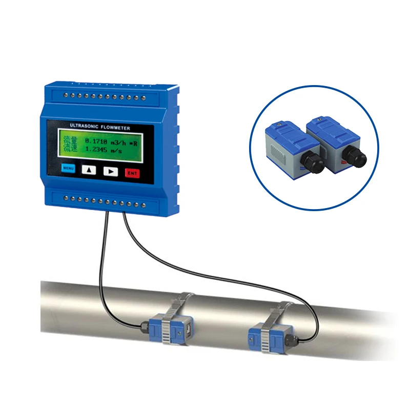 Wall mounted clamp on ultrasonic flow meter digital water flow meter ultrasonic flow meter