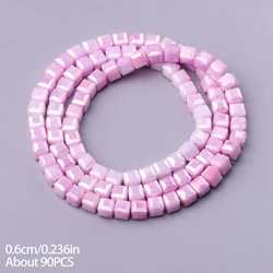 Light Dream Series Crystal Cube Beads for DIY Jewelry and Bracelets (Pink - purple)