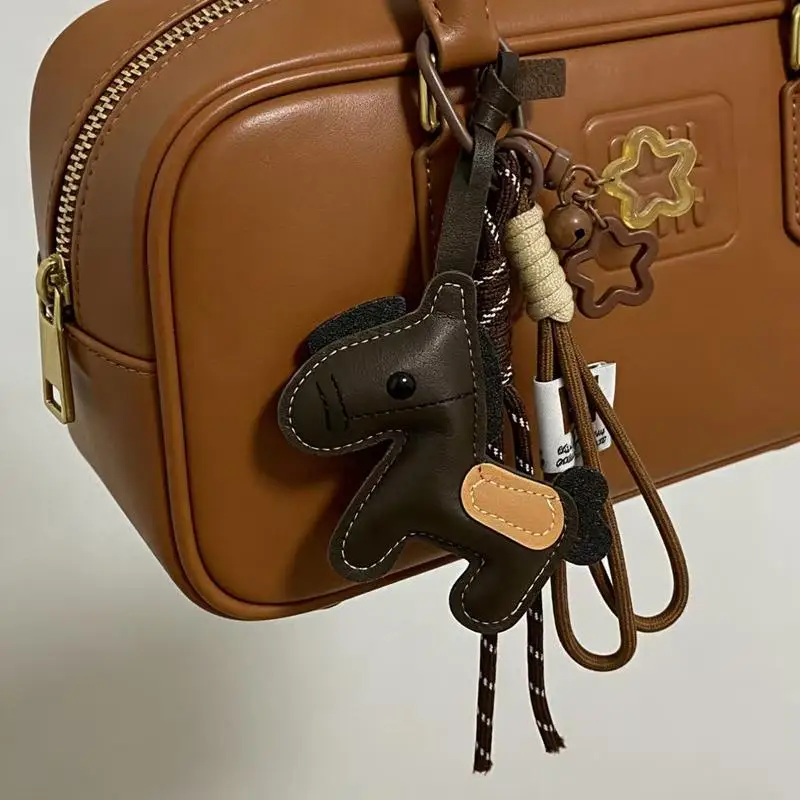 Y2K Vintage Leder-Pony-Taschenanhänger Pferde-Jahres-Maskottchen Schlüsselanhänger Vielseitiger Schlüsselring Anhänger Schlüssel-Dekoration Neujahrsgeschenke – Detail 6