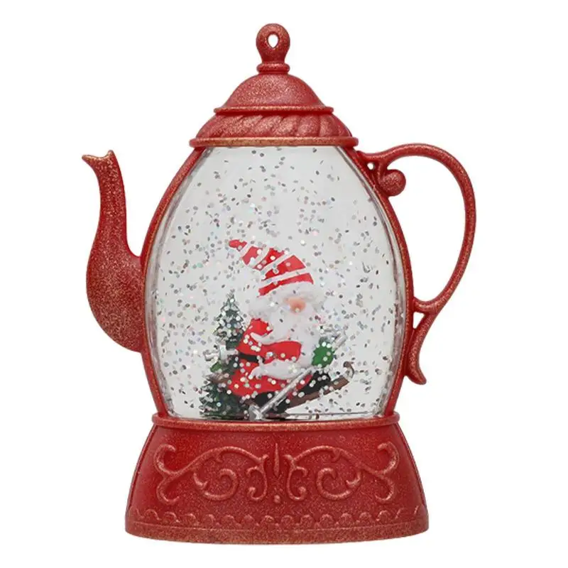 

Kettle Shape Christmas Lantern Lanterns Built-In Light-Up Design Snow Globes Snowman Christmas Decorations Christmas Gift