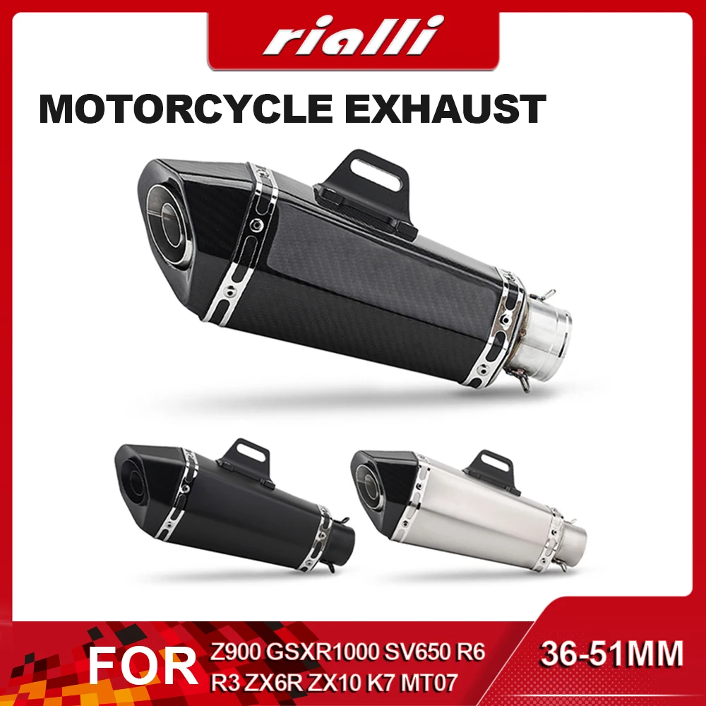 

36-51mm Motorcycle Exhaust Pipe Escape With DB Killer Stickers Modified Muffler For Z900 GSXR1000 SV650 R6 R3 ZX6R ZX10 K7 MT07