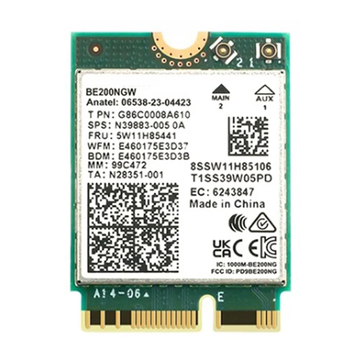 

WiFi 7 for Intel BE200 Wireless Network Card BT5.4 Wifi Card BE200NGW 2.4/5/6GHz 5.8 Gbps M.2 Adapter for PC Laptop