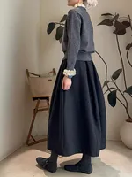 Korean Sle plus Size Midi Skirt Women's Faionable Vintage Floral Print Ele Versatile Mid-Length f Skirt - Image 4