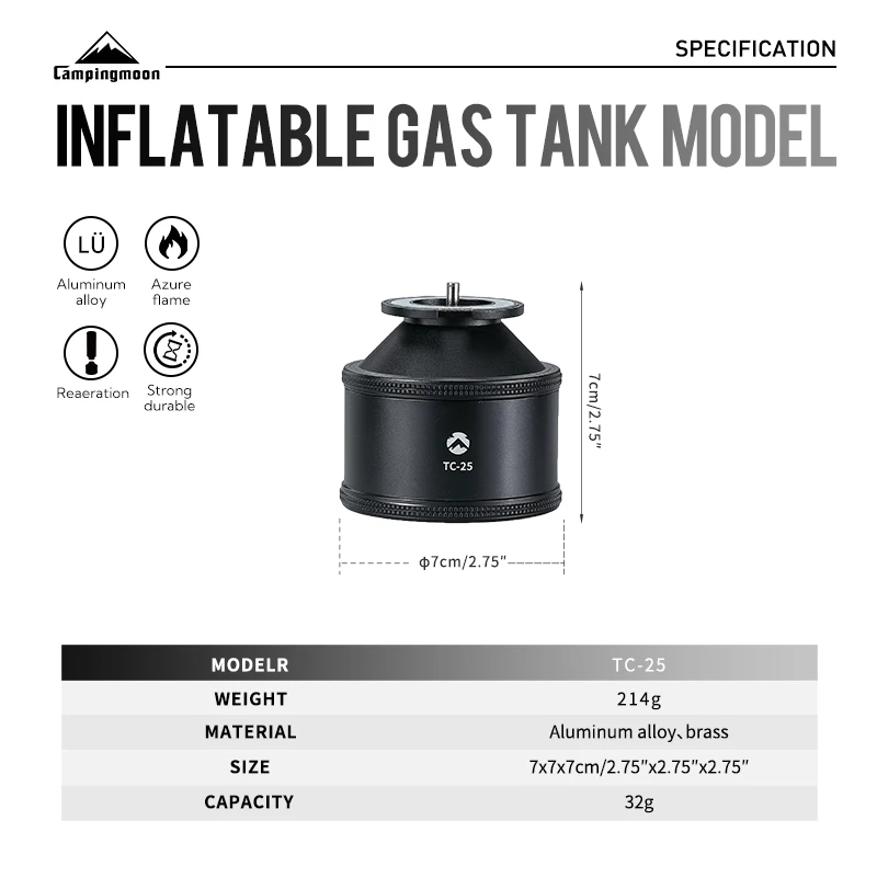 CAMPINGMOON camping outdoor portable refill gas storage container canister camping stove butane propane can gas cartridge