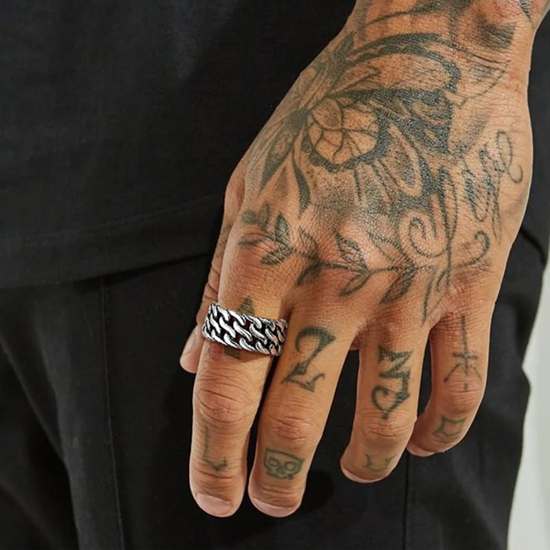 PROSTEEL Anello Uomo Donna A Catena Cubana Anello - Foto 8