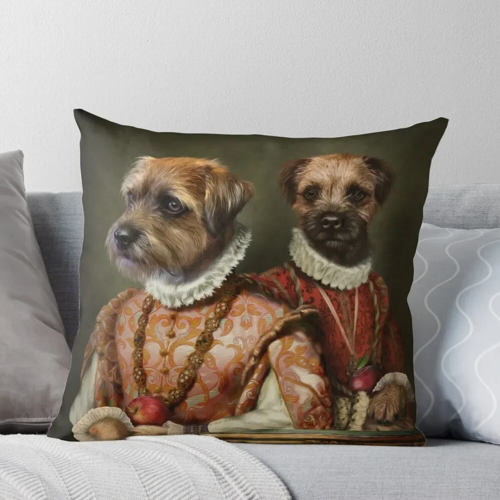 Border Terrier Dog Portrait-Fodere Per Cuscini Agrifoglio Ed Edera Per Cuscini Cuscini Decorativi Per Divano Di Lusso