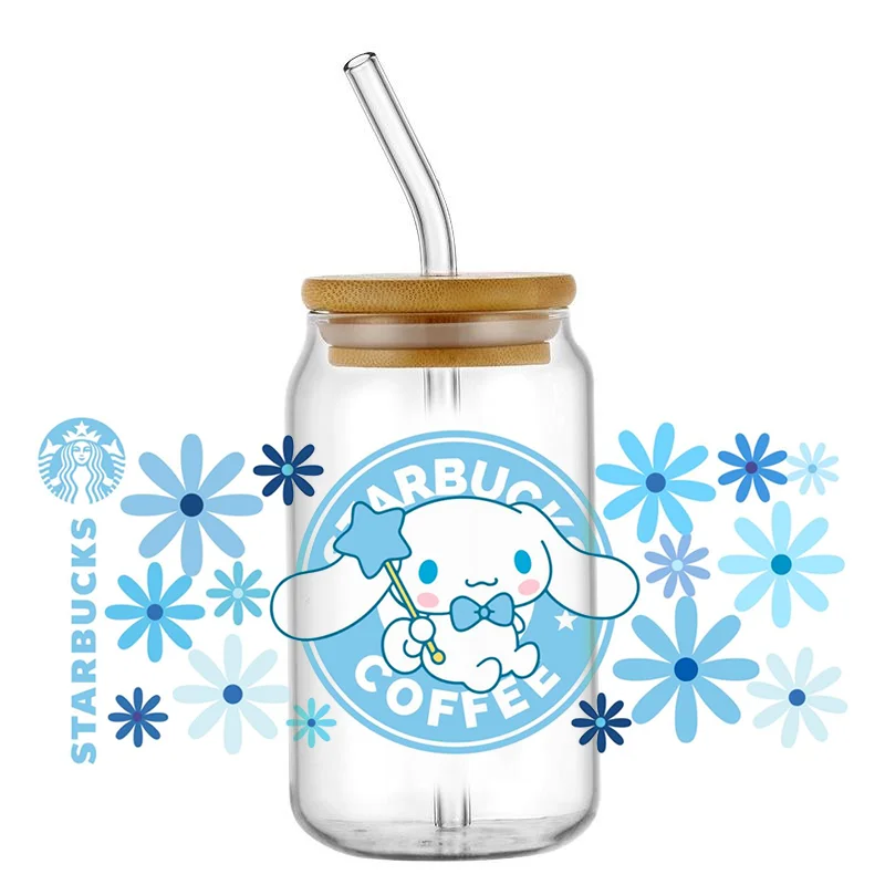 3D Stickers UV DTF Wrap Transfer Miniso 28pcs Cinnamoroll Pattern for 16oz Glass Cup Wrap