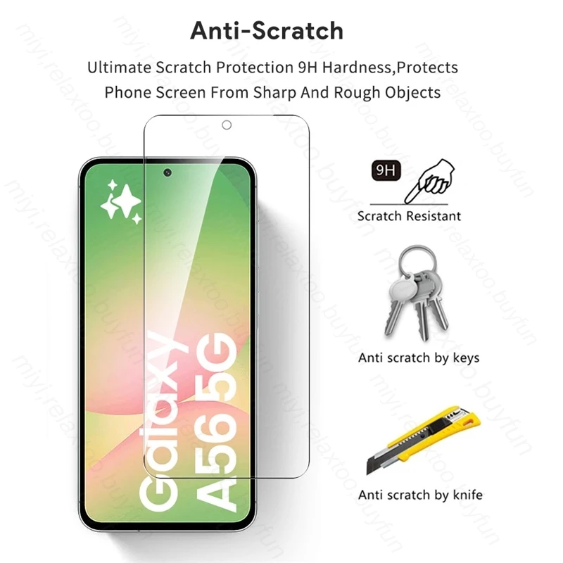 3Pcs For Samsung Galaxy A56 5G 9H Tempered Glass Case On SamsungA56 A 56 56A 2025 SM-A566B/DS 6.7" Full Screen Protectors Cover 4