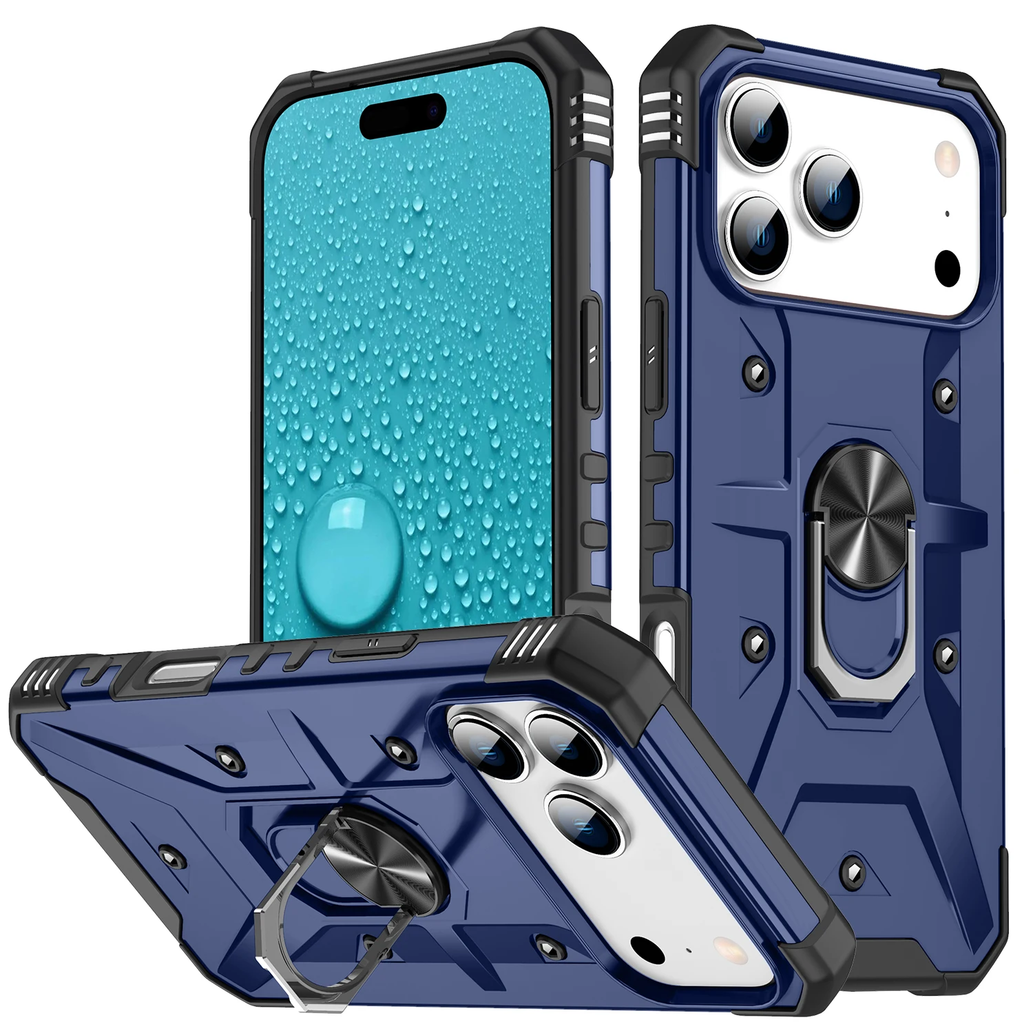 Air Armor Shockproof Magnetic Car Ring Holder Heavy Duty Protective Case