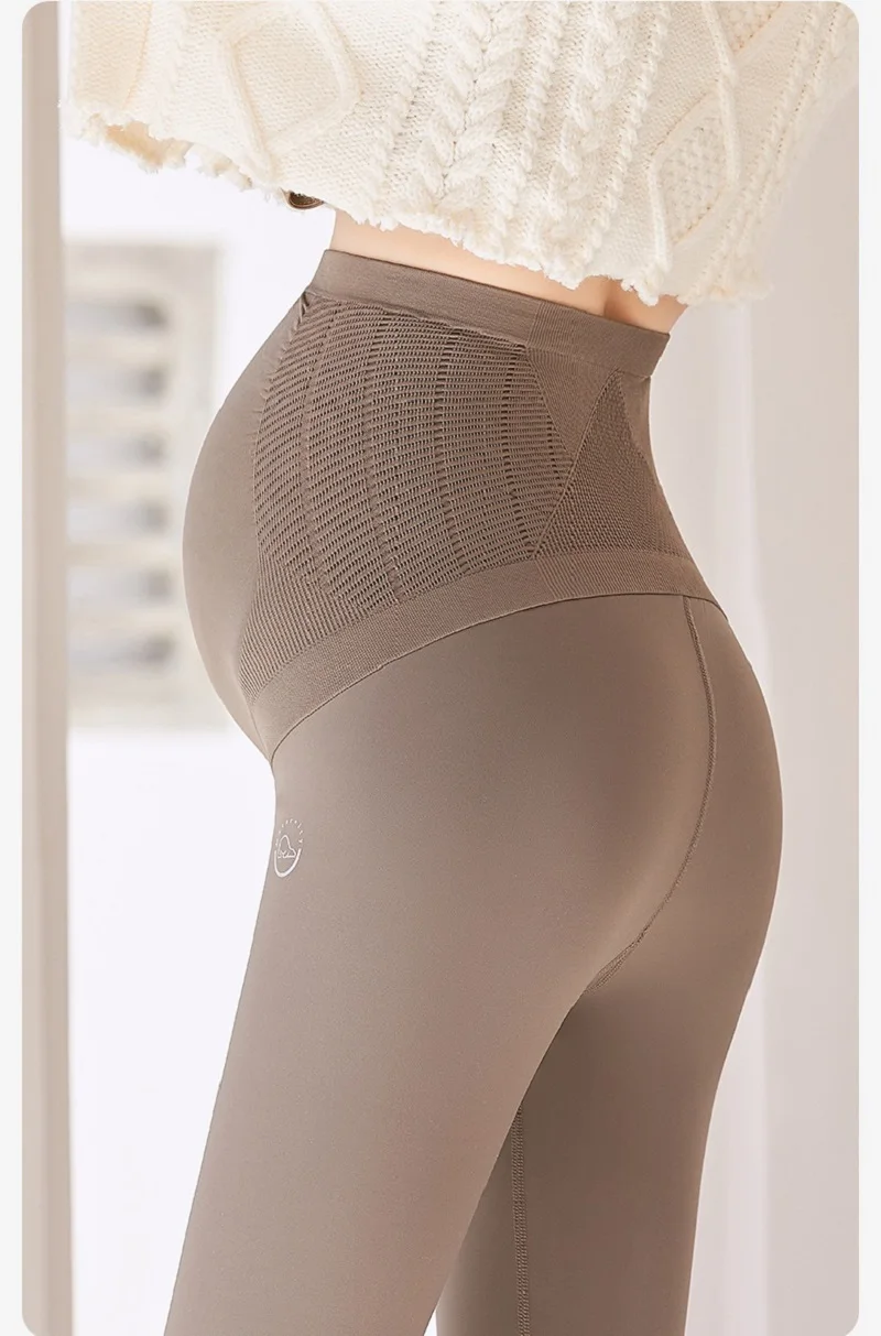 Women's Maternity Fleece Lined Leggings Over The Belly Pregnancy Winter Warm Workout Yoga Pants