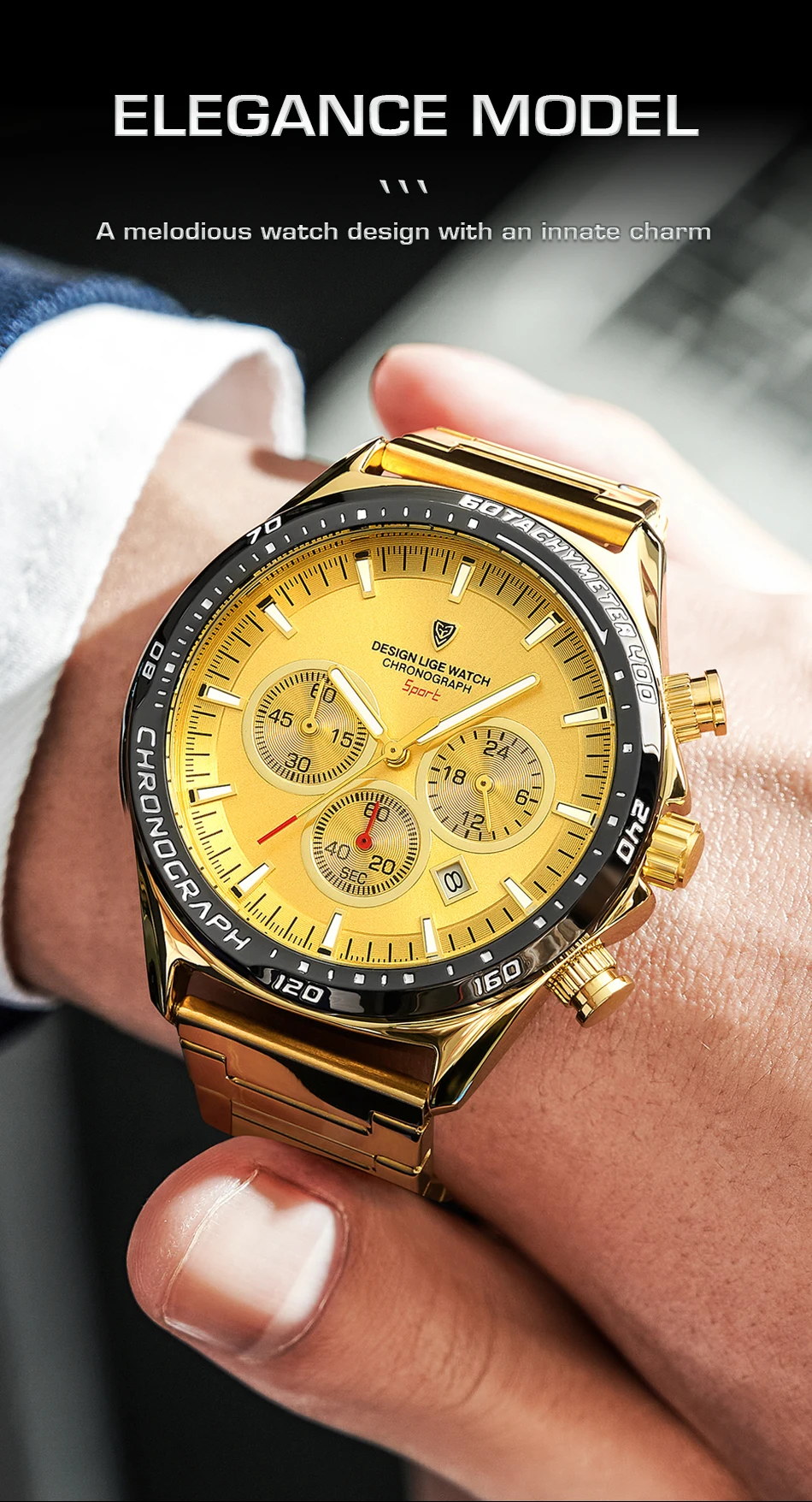 Lige - Men's Luxury Quartz Waterproof Watch, Unique Design, High Quality, Original_voghion.com