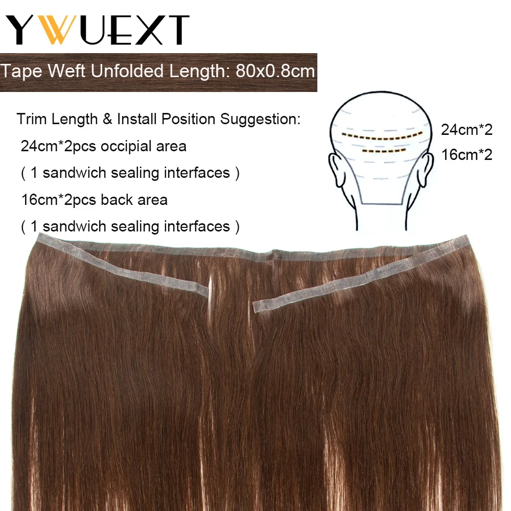 Human Hair Extensions Invisible Long Tape PU Skin Weft 12-20 inches