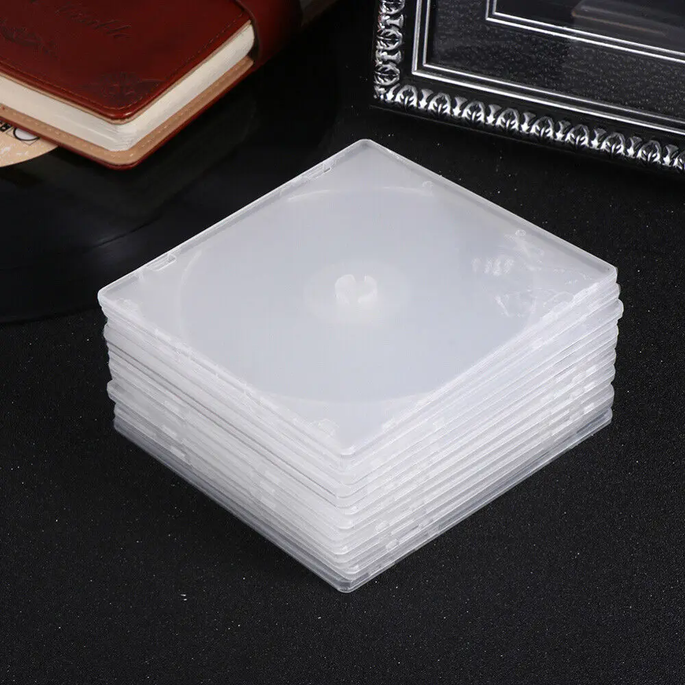 

20Pcs PP CD Case Portable Transparent Single Disc Soft Rubber Box Thin Style Cover Can Be Installed DVD Storage Box CD