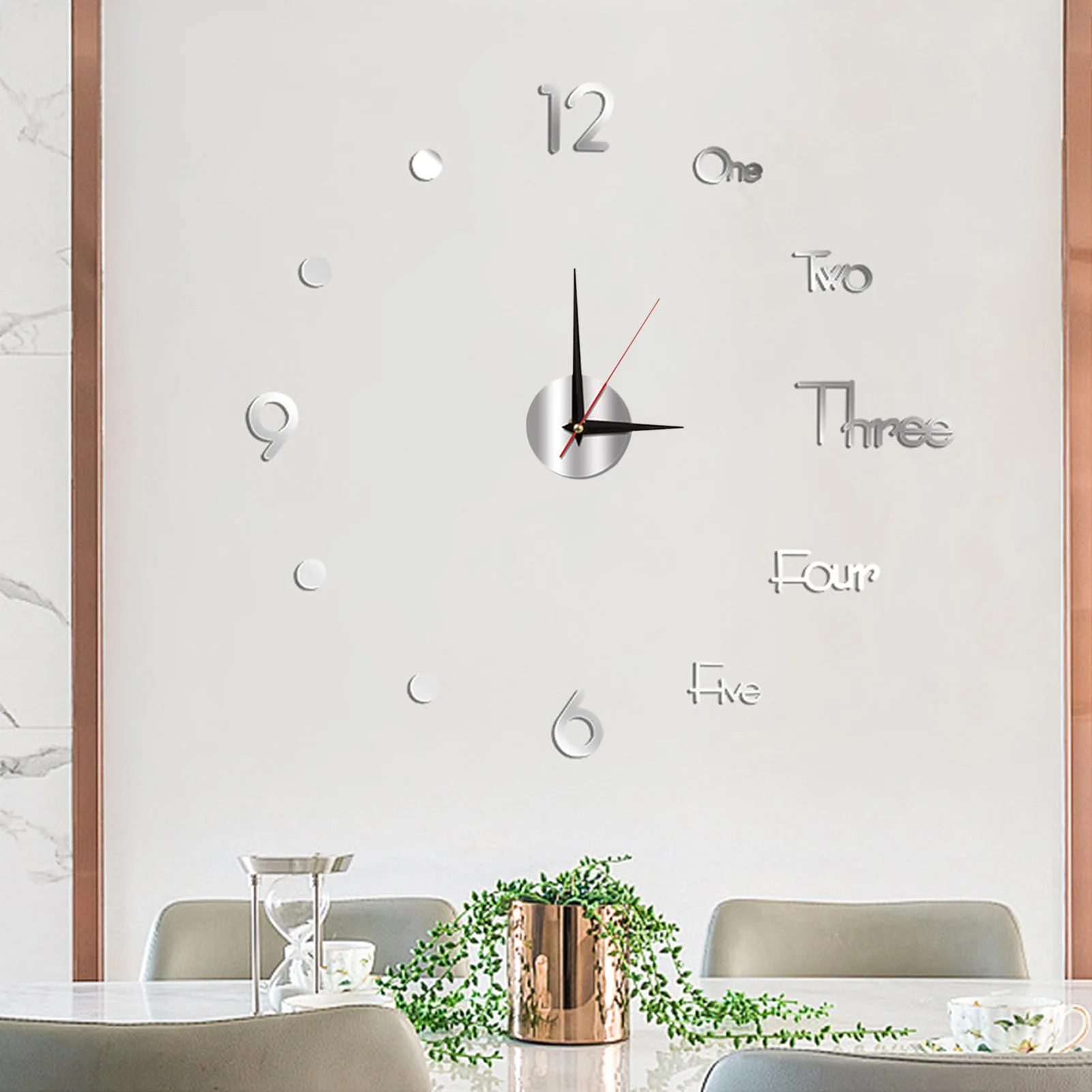 3D Wall Clock Mirror Wall Stickers Creative DIY Clocks Removable Art Decal Sticker Clock Decor for Home Office Room