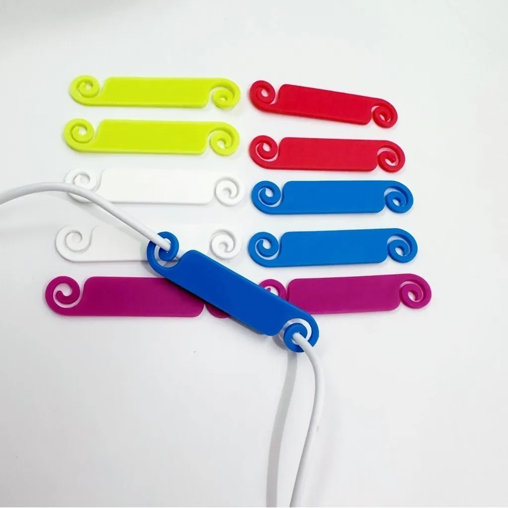 20개 케이블 라벨 쓰기 가능 컬러 케이블 식별 스티커 자체 접착식 쓰기 가능 분류 스트랩 관리 장치