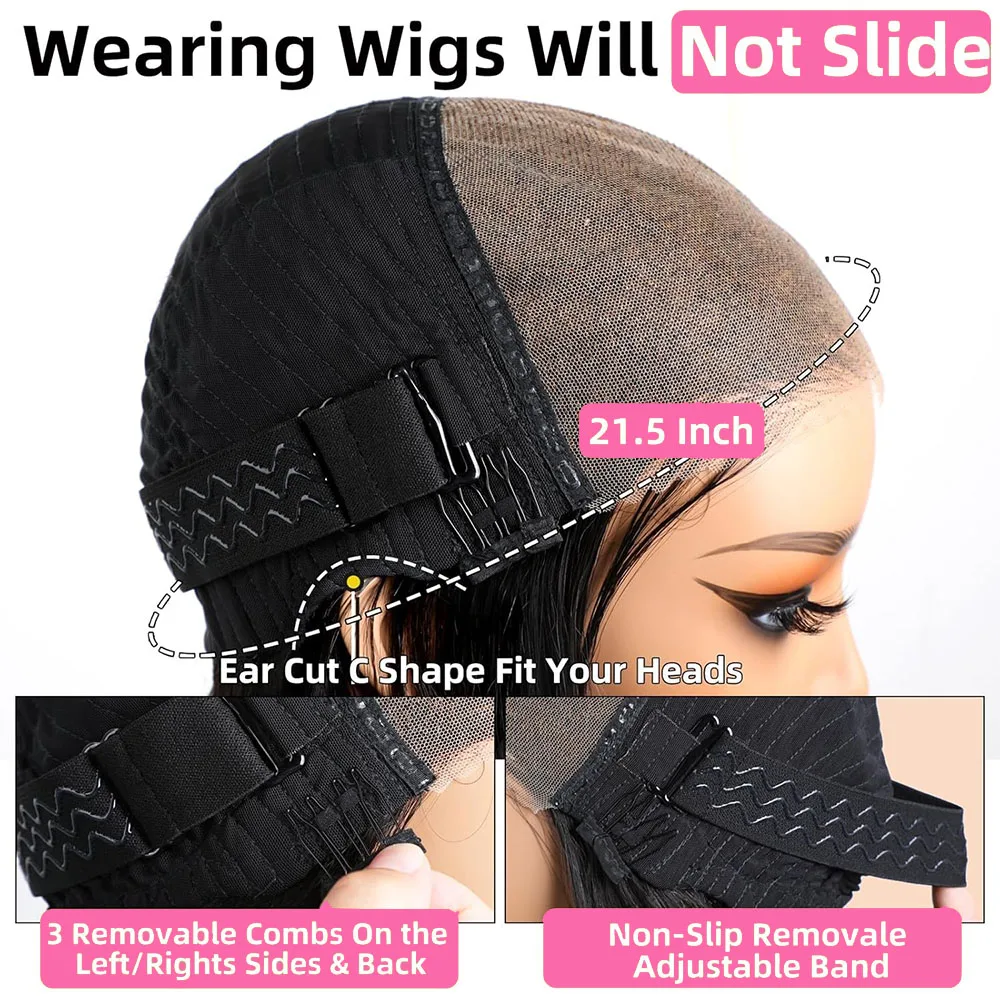 Human Hair Wigs PerisModa 15A 7x5 Glueless Lace Closure Wig Remy Ready To Wear And Go HD Transparent Pre Bleached Body Wave 100% Human Hair Wigs