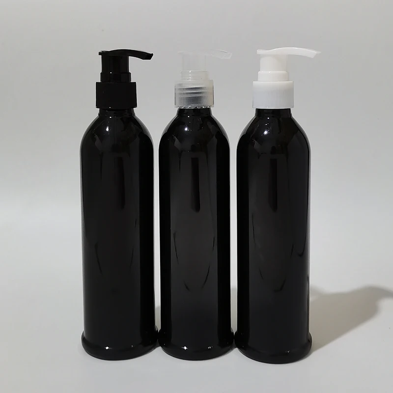 

30pcs 250ml Empty Black Plastic Bottles With Lotion Pump Cosmetic Container For Liquid Soap Dispenser Shampoo Refillable Bottles