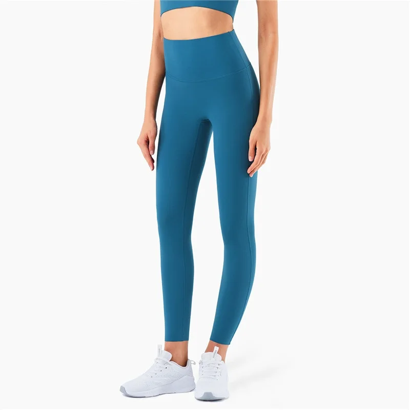 Solid Color Women Sport Pan Tight Hight Waist Yoga Legging Workout Comprehensive Training Jog No Trace Feet Compression Support