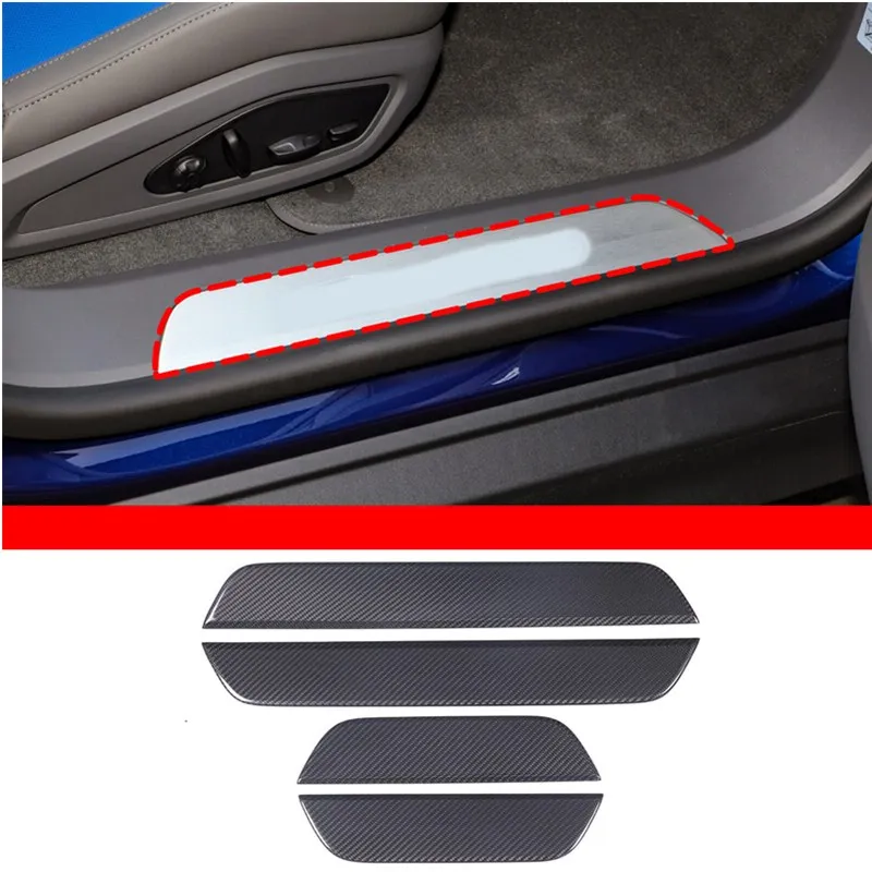 

Carbon Fiber Inner Door Sill Pedal Trim Strip For Porsche Taycan 2019-2022