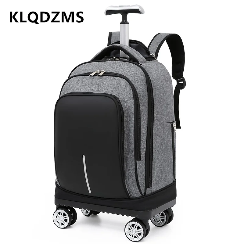 

Высококачественный чемодан KLQDZMS 18 дюймов, нейлоновый вместительный чемодан на плечо, сумки-тележки, Студенческая одежда, чемодан на колесиках