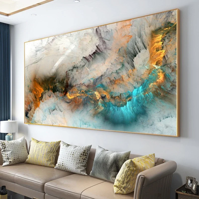 

Colorful Cloud Abstract Canvas Painting Wall Art Print Poster for Living Home Room Decoration No Frame