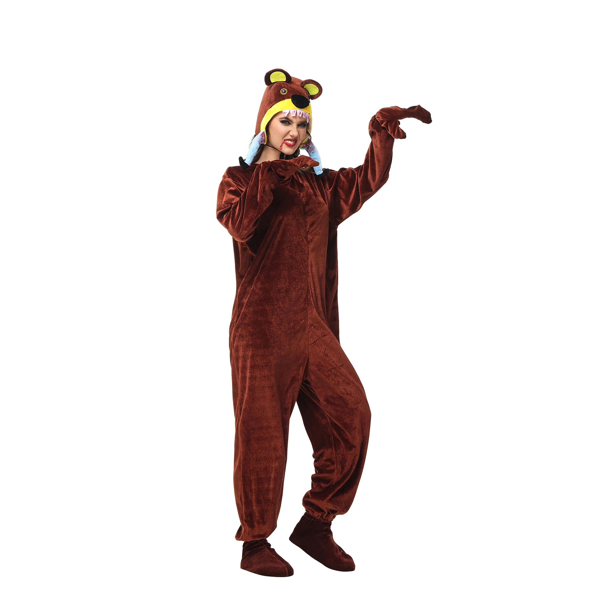 

Adult Unisex Halloween Costumes for Women Carnival Jumpsuit Animal Cannibal Bear Cosplay Costume