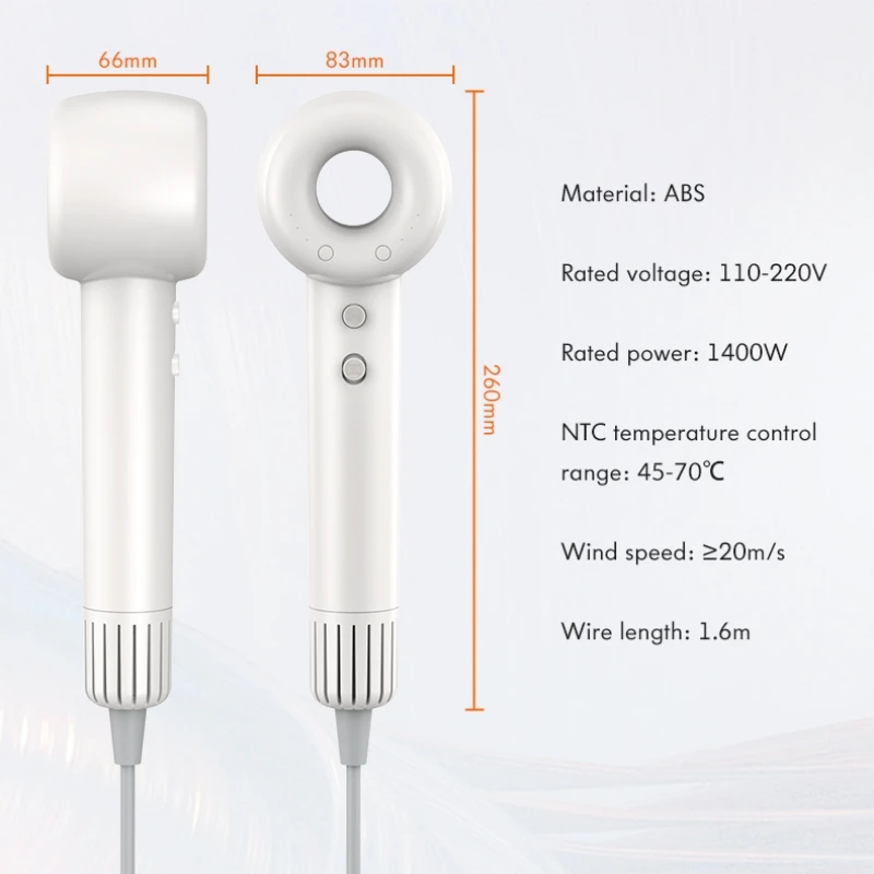 Professinal Leafless Hair Dryer Negative Lon Hair Care Quick Dry Home Powerful Hairdryer Constant 200 Million Anion Blow Dryer 5