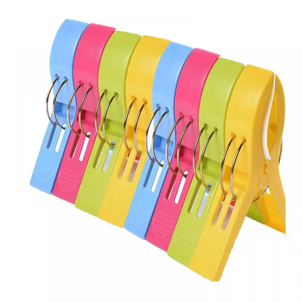 

4Pcs Clips Clothes Pins Clothes Pegs Laundry Hanging Pegs Jumbo Holder Beach Towel Clamp Drying Racks Retaining Clip Clothespin