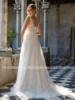 Pregnant Bride Wedding Dress Customized V Neck Sequined Applique See Through Tulle A Line Summer Bridal Gown Lace-up Back 2