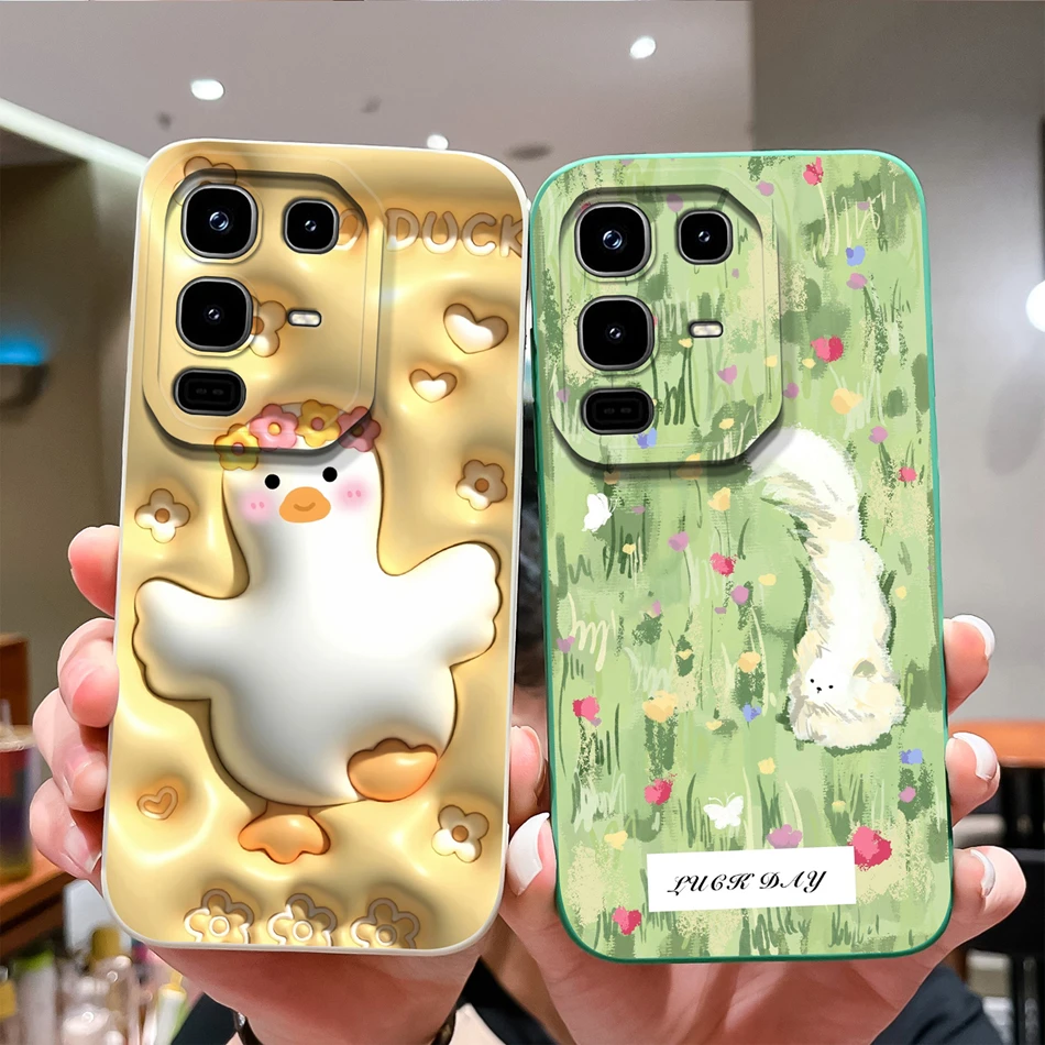 Cartoon Cute Design Phone Case - Full Protection Soft Liquid Silicone Back Cover Bumper