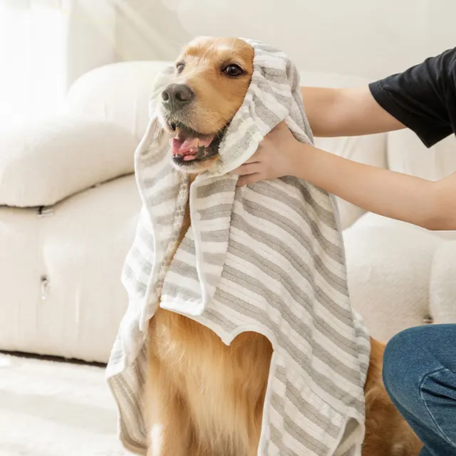 Ultra-Absorbent Dog Bath Towel Super Absorbent Dog Bathrobe Robe For Large/Medium/Small Dog 6