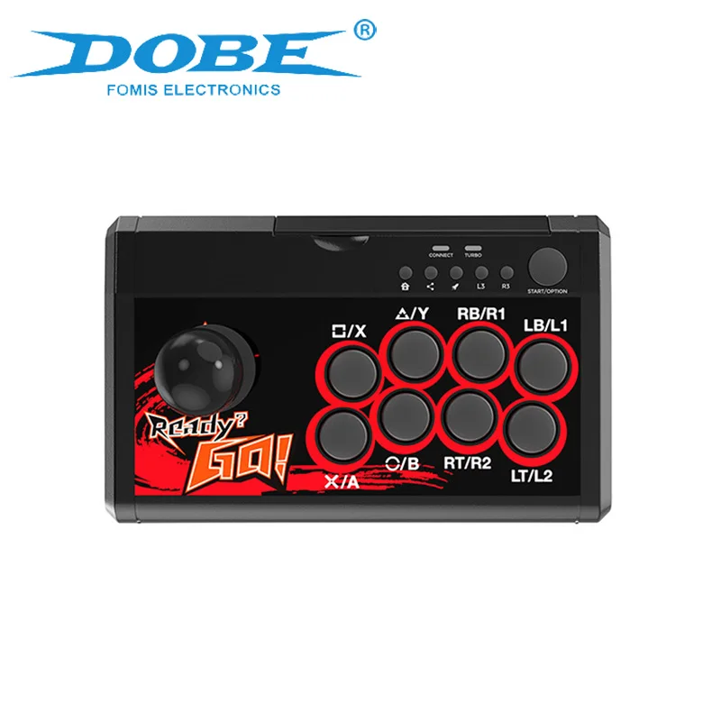 

DOBE Switch Gamepad 4 in 1 Retro Arcade Rocker Fighting USB Wired Joystick Console Controller Supports PS3/PC/Android