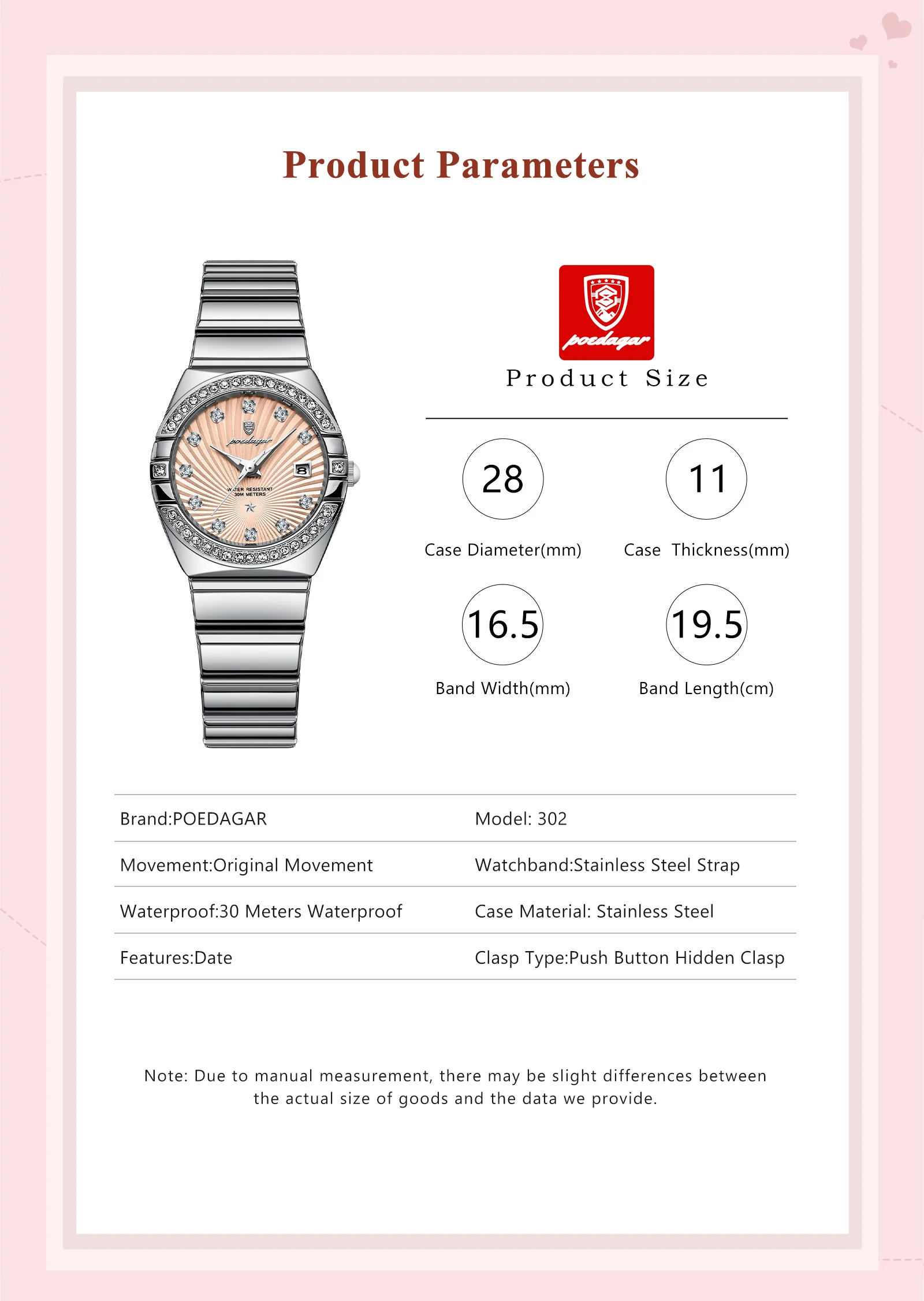 Orologio POEDAGAR - Vista posteriore