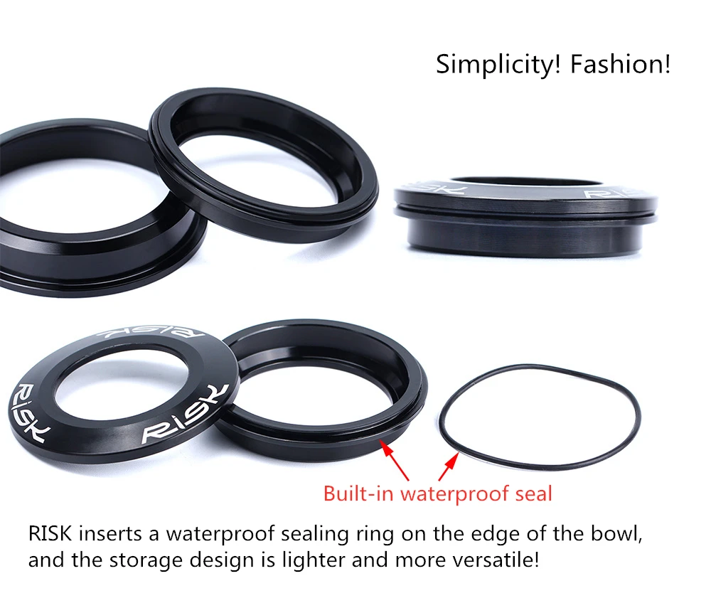 Roulement De Fourche Vélo Non Fileté 1 1/8" - Noir, Pour BMX Ou Fourche Type Moto