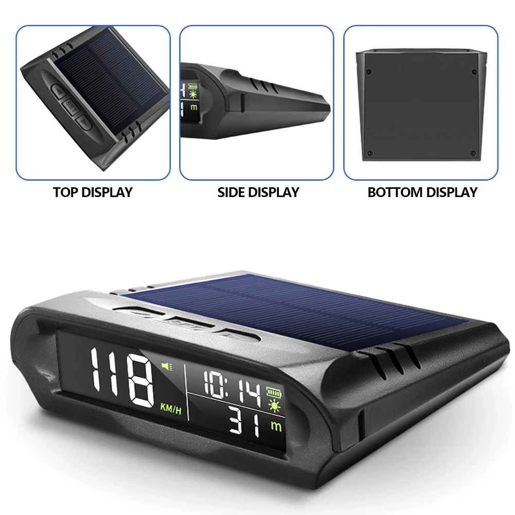 Car Usb Solar Charge Smart Digital Clock Calendar Time Temperature